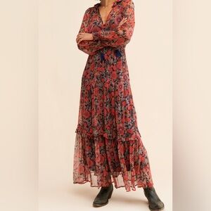 🌺 Anthropologie | The Marais Printed Chiffon Maxi Dress (XS)